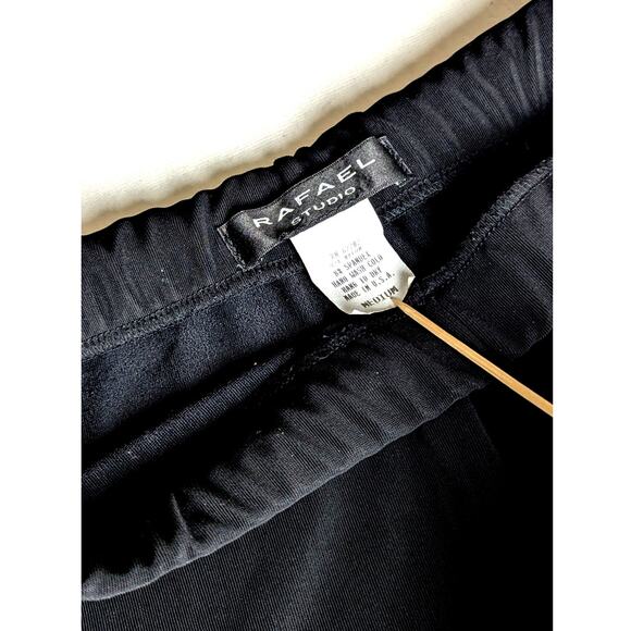 Vintage Rafael Studio Black Nylon Spandex Knit Pants Medium Made in USA pull on - Picture 4 of 10